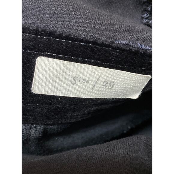 Pilcro and the Letterpress Black Velvet Velour Wide Leg Romper Jumpsuit Size 29 - Picture 5 of 6